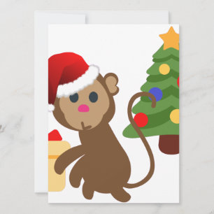 Cartão De Festividades santa claus monkey emoji