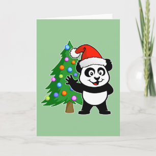 Cartão De Festividades Santa Claus Panda