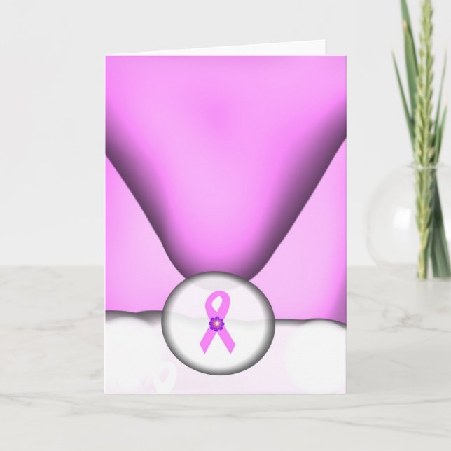 Cartão De Festividades Santa Claus Supports Breast Cancer Card (Frente)