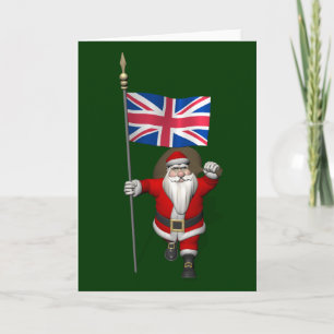 Cartão De Festividades Santa Claus With Ensign Of The UK