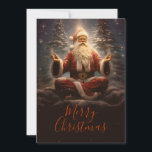 Cartão De Festividades Santa Claus Yoga<br><div class="desc">santa claus colorido engraçado,  concentração de feliz lotus,  xmas vermelho posam relaxar,  yoga meditação de férias de inverno,  meditação de natal,  santa claus</div>