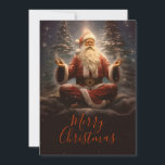 Cartão De Festividades Santa Claus Yoga<br><div class="desc">santa claus colorido engraçado, concentração de feliz lotus, xmas vermelho posam relaxar, yoga meditação de férias de inverno, meditação de natal, santa claus</div>