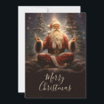 Cartão De Festividades Santa Claus Yoga<br><div class="desc">santa claus colorido engraçado, concentração de feliz lotus, xmas vermelho posam relaxar, yoga meditação de férias de inverno, meditação de natal, santa claus</div>
