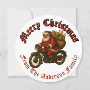 Cartão De Festividades Santa Clause no Natal da Moto
