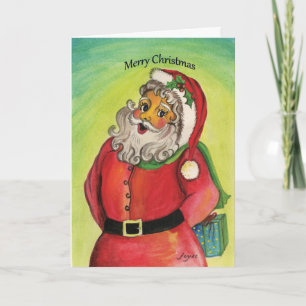 Cartão De Festividades Santa clause with gifts and blessings!