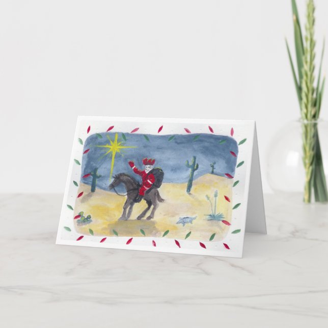 Cartão De Festividades Santa Cowboy (Frente)