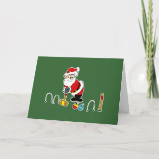 Cartão De Festividades santa croquet with ornaments