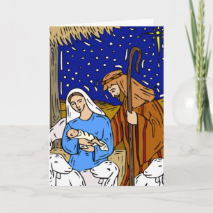 Cartão De Festividades Santa Família Natal Eve Primeiro Noel Mary Joseph