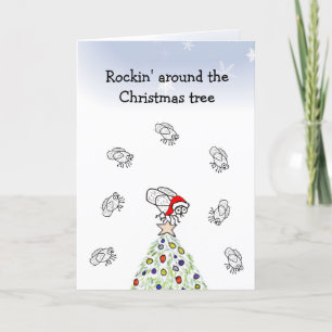 Cartão De Festividades Santa Fly Rockin' Christmas Card