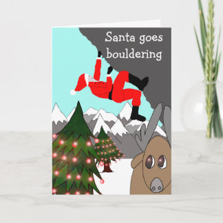 Cartão De Festividades Santa goes bouldering Christmas card