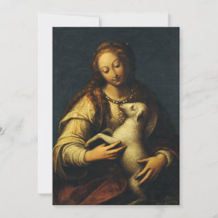 Cartão De Festividades Santa Inês por Orsola Maddalena Caccia