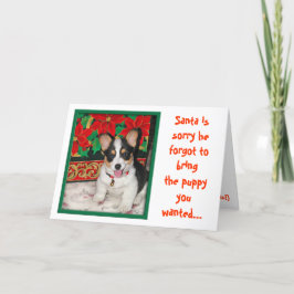 Cartão De Festividades Santa is Sorry He Forgot Your Puppy Christmas Card