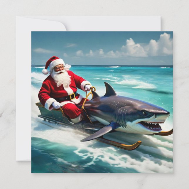 Cartão De Festividades Santa Jaws  (Frente)
