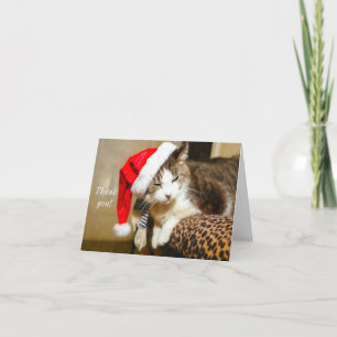 Cartão De Festividades Santa Kitty Painterly Thank You Card
