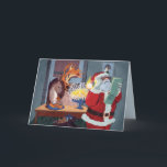 Cartão De Festividades Santa Lost in NYC Interfaith Holiday<br><div class="desc">Santa Claus is coming to town… and is now a little lost. He seems to have gotten the wrong household. Christmas meets Hanukkah in a New York City apartment (Mmmmm… latkes for the reindeer).</div>