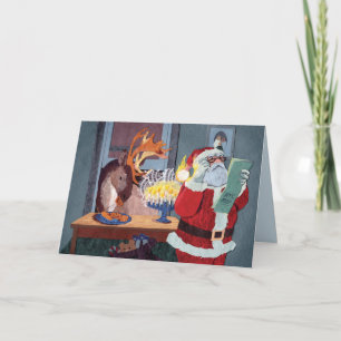 Cartão De Festividades Santa Lost in NYC Interfaith Holiday