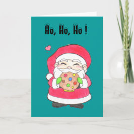 Cartão De Festividades Santa Loves Cookies Greeting Card.