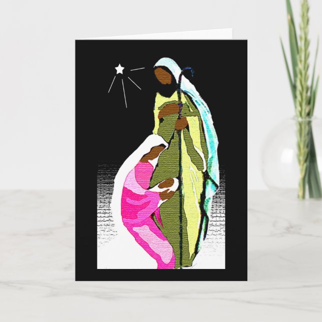 Cartão De Festividades Santa Noite (Frente)