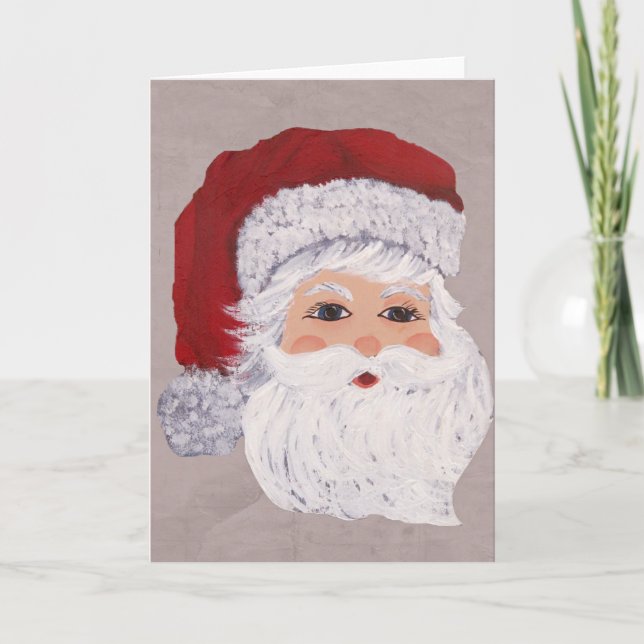 Cartão De Festividades Santa Note Card (Frente)