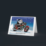 Cartão De Festividades Santa Outlaw© Christmas Card<br><div class="desc">Second in the Santa Outlaw© series...  Santa Outlaw is not coming to town and could care less about milk and cookies. The choice is easy... lug toys or go riding? Riding wins out in this cool Christmas card.</div>