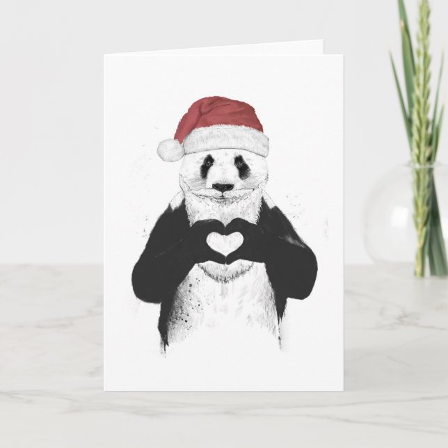 Cartão De Festividades Santa panda (Frente)