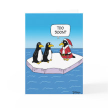 Santa Penguin Christmas Joke Paper Card