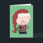 Cartão De Festividades Santa Pig Christmas Card<br><div class="desc">Send your holiday wishes with our adorable Santa Claus pig greeting cards!  Merry Christmas and oink oink!</div>