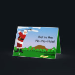 Cartão De Festividades Santa Playing Golf<br><div class="desc">This fun holiday design has Santa Claus playing a round of golf. Who knew Santa liked to hit the links? He must be spending time in Florida or southern California. Maybe he plays golf every January! A fun design for golfers, and anyone who smiles when Santa comes around for Christmas....</div>
