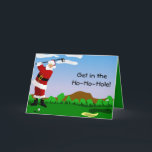 Cartão De Festividades Santa Playing Golf<br><div class="desc">This fun holiday design has Santa Claus playing a round of golf. Who knew Santa liked to hit the links? He must be spending time in Florida or southern California. Maybe he plays golf every January! A fun design for golfers, and anyone who smiles when Santa comes around for Christmas....</div>