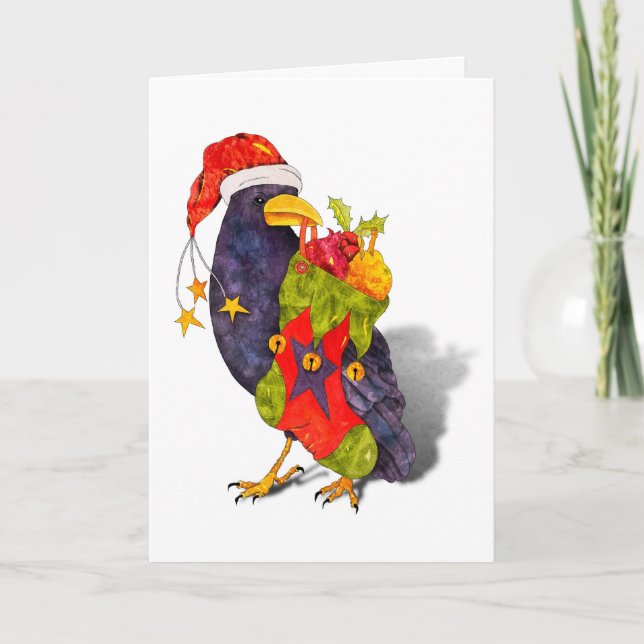 Cartão De Festividades Santa Raven Card (Frente)