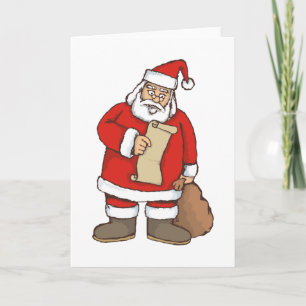 Cartão De Festividades Santa reading