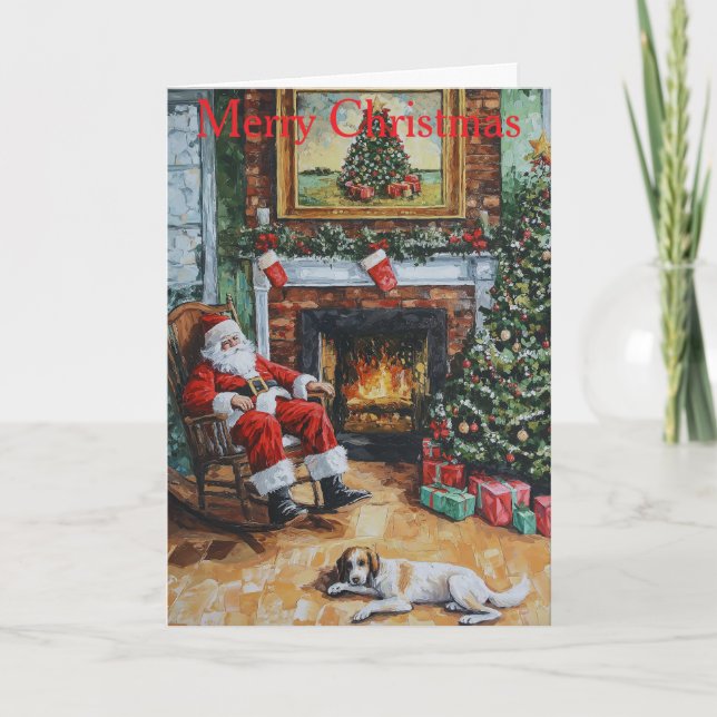 Cartão De Festividades Santa relaxing at Christmas (Frente)
