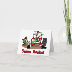 Cartão De Festividades Santa Rocks Christmas card