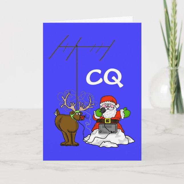 Cartão De Festividades Santa & Rudolph Christmas Card - Customize It! (Frente)