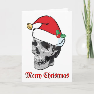 Cartão De Festividades Santa Skull Merry Christmas Card