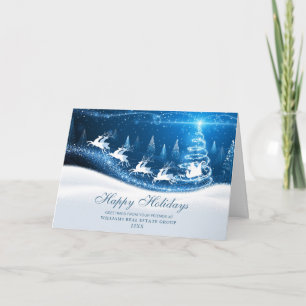 Cartão De Festividades Santa Sleigh Merry Christmas Corporate Greeting