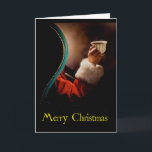 Cartão De Festividades "Santa Takes a Coffee Break" Christmas Card<br><div class="desc">One of our most popular,  eye-catching designs! This lively card will evoke images of simpler times,  in keeping with the Christmas holiday!</div>