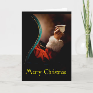 Cartão De Festividades "Santa Takes a Coffee Break" Christmas Card
