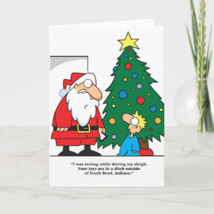 Cartão De Festividades Santa Texting Presents Lost Greeting Card