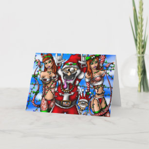Cartão De Festividades Santa Time Card