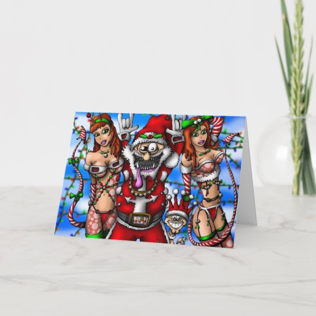 Cartão De Festividades Santa Time Card (Frente)