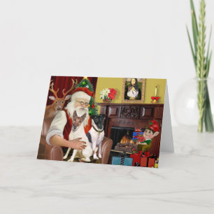 Cartão De Festividades Santa - Two Smooth Fox Terriers
