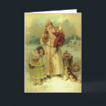 Cartão De Festividades Santa  Vintage Victorian Christmas and Kids 1897<br><div class="desc">Vintage image of Santa Claus from 1897.  Victorian Christmas!</div>