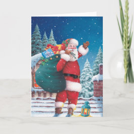 Cartão De Festividades Santa waving good bye