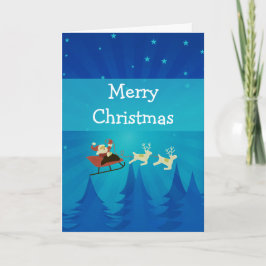 Cartão De Festividades Santa Winter Scene Christmas Card