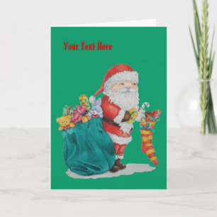 Cartão De Festividades santa with sack and toys and gifts for christmas