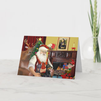 Cartão De Festividades Santa's 2 Doberman Pinschers