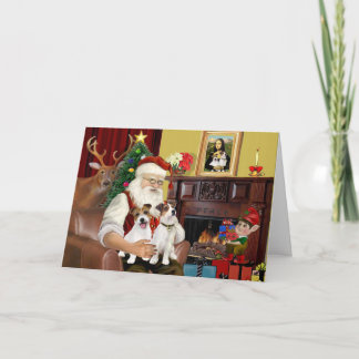 Cartão De Festividades Santa's 2 Jack Russell's