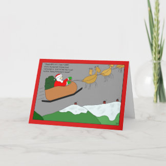 Cartão De Festividades Santa's GPS Unit Christmas Card