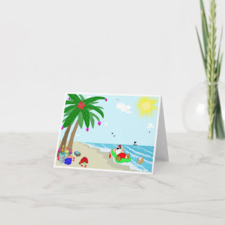 Cartão De Festividades Santa's Hawaiian Christmas Note Cards